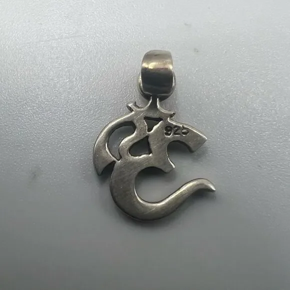 Om Sacred Sound Charm 925 Sterling Silver - Picture 3 of 4